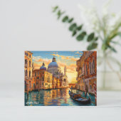 Landschaft Malerei Venedig Canals Italien Wandern Postkarte (Stehend Vorderseite)