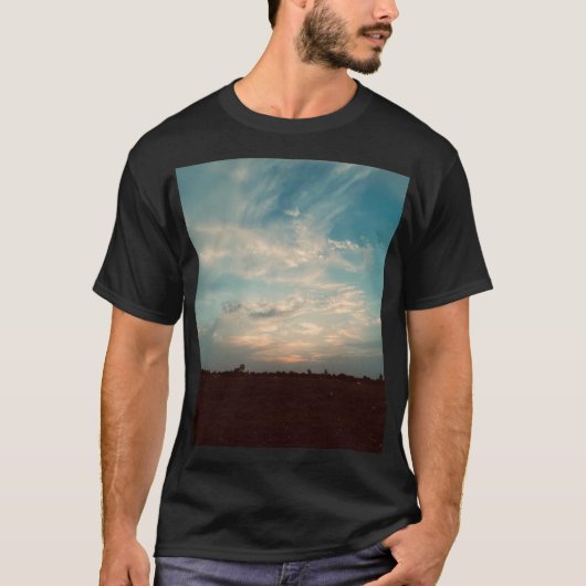 Landschaft Männerschwarzer T - Shirt (Vorderseite)