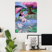 Landschaft Mermaid Koi Poster (Heimbüro)