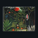 Landschaft mit Affen von Henri Rousseau Postkarte<br><div class="desc">Landschaft mit Affen von Henri Rousseau</div>