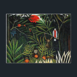 Landschaft mit Affen von Henri Rousseau Postkarte<br><div class="desc">Landschaft mit Affen von Henri Rousseau</div>