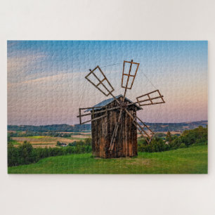 Landschaft mit alten Windmühlenhügeln Puzzle
