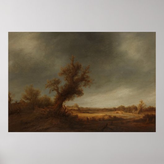 Landschaft mit alter Eiche, Adriaen van Ostade, Ca Poster (Vorne)