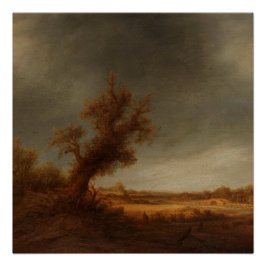 Landschaft mit alter Eiche, Adriaen van Ostade, Ca Poster