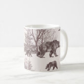 Landschaft mit Bären, Sträuchern, Winterbäumen und Kaffeetasse (VorderseiteRechts)