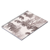 Landschaft mit Bären, Sträuchern, Winterbäumen und Notizblock (Linke Seite)