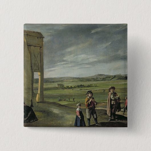 Landschaft mit Bauern, c.1640 Button (Vorderseite)