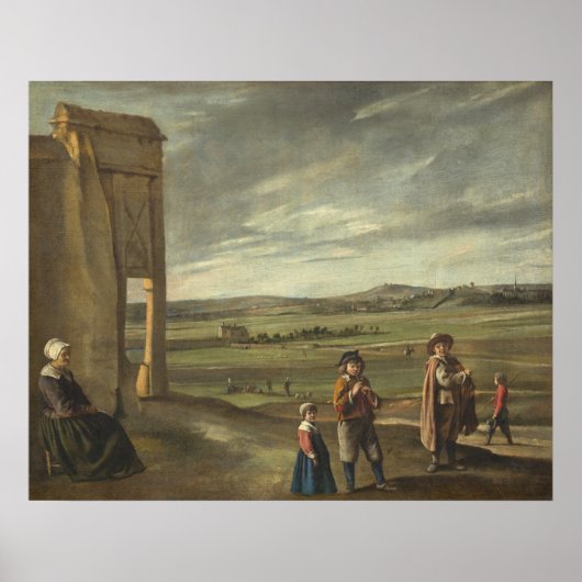 Landschaft mit Bauern - Louis Le Nain Fine Art Poster (Vorne)