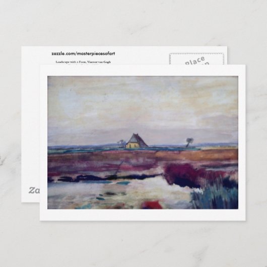 Landschaft mit Bauernhof, Van Gogh Fine Art Postkarte (Vorne/Hinten)