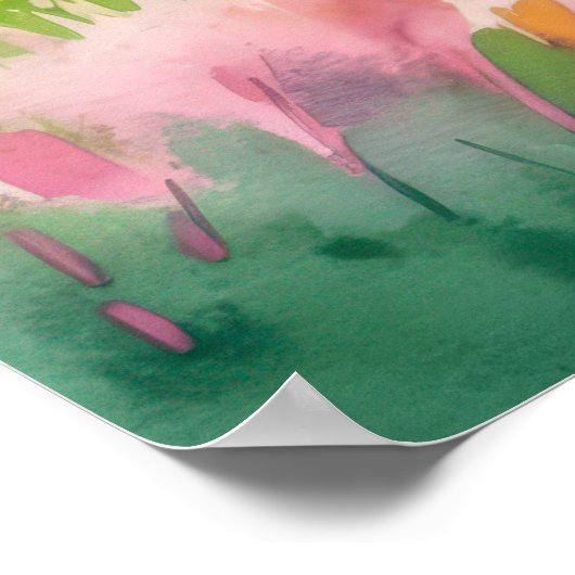 Landschaft mit Baumbestand Poster (Ecke)