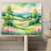 Landschaft mit Baumbestand Poster