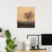 Landschaft mit Bäumen und Plowman Poster (Heimbüro)