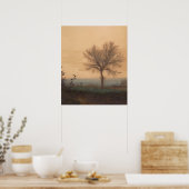 Landschaft mit Bäumen und Plowman Poster (Küche)