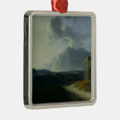 Landschaft mit Berg Stromboli Ornament Aus Metall (Rechts)
