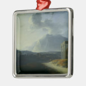 Landschaft mit Berg Stromboli Ornament Aus Metall (Links)