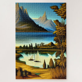 Landschaft mit Bergen Kunst Puzzle