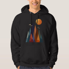 Landschaft mit Bergen und Sonne Hoodie