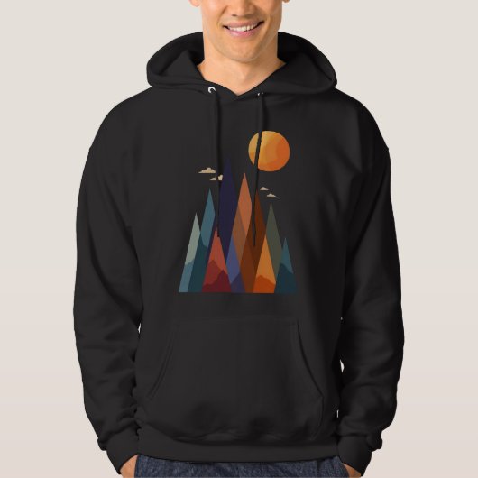 Landschaft mit Bergen und Sonne Hoodie (Vorderseite)