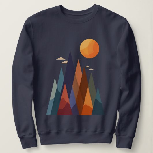 Landschaft mit Bergen und Sonne Sweatshirt (Design vorne)