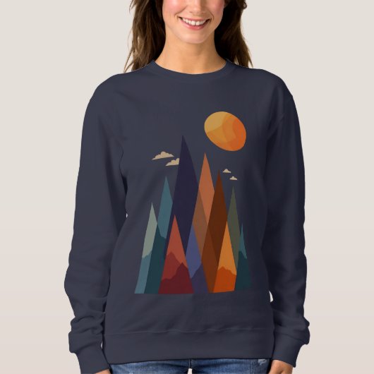 Landschaft mit Bergen und Sonne Sweatshirt (Vorderseite)