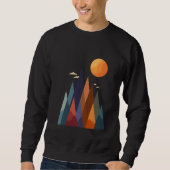 Landschaft mit Bergen und Sonne Sweatshirt (Vorderseite)
