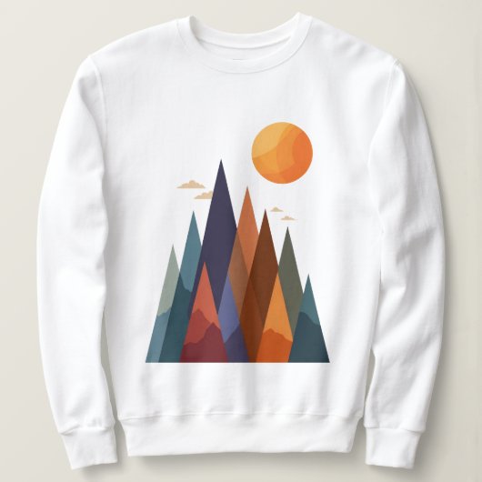 Landschaft mit Bergen und Sonne Sweatshirt (Design vorne)