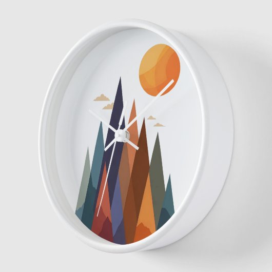 Landschaft mit Bergen und Sonne Uhr (Winkel)