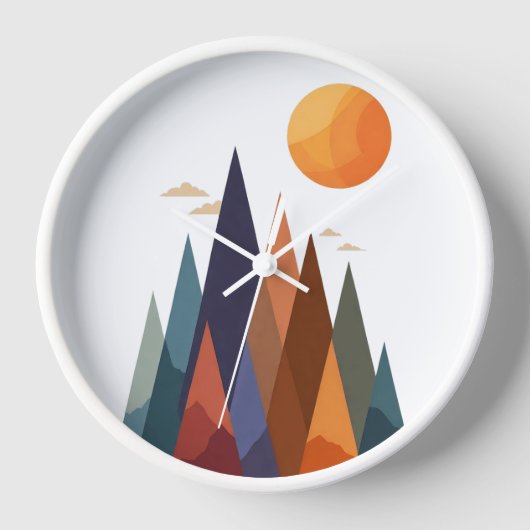 Landschaft mit Bergen und Sonne Uhr (Vorderseite)