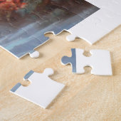 Landschaft mit Bergen und Wasserfall Puzzle (Seite)