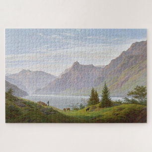 Landschaft mit Bergsee bei Caspar David F. Puzzle