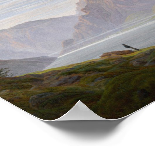 Landschaft mit Bergsee. Morning (Friedrich) Poster (Ecke)