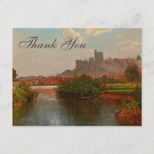 Landschaft mit Blick auf Windsor Castle Danke Postkarte