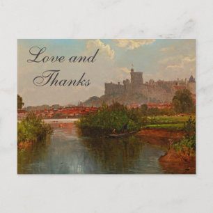 Landschaft mit Blick auf Windsor Castle Dankeschön Postkarte