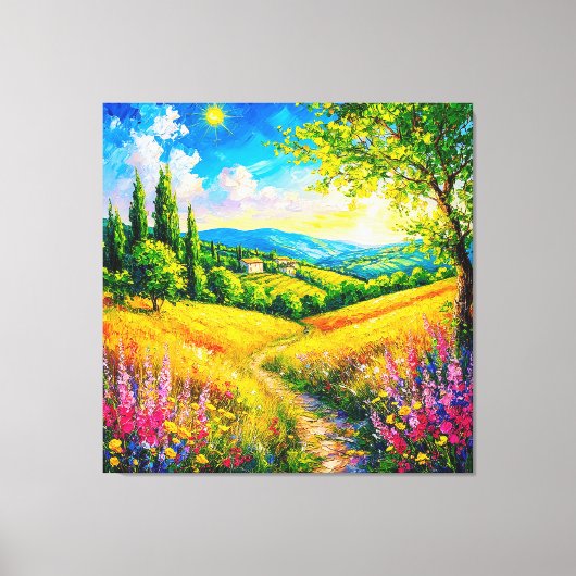 Landschaft mit Blume Leinwanddruck (Vorderseite)