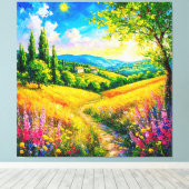 Landschaft mit Blume Leinwanddruck (Insitu (Holzboden))