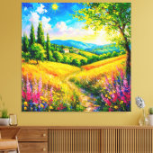 Landschaft mit Blume Leinwanddruck (Insitu (Wohnzimmer))