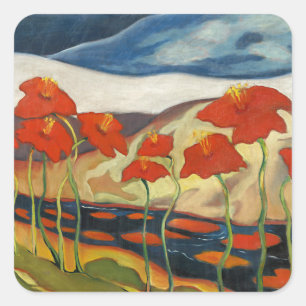 Landschaft mit Blume (Nirvana) von Zolo Palugyay Quadratischer Aufkleber