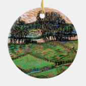 Landschaft mit Brücke über die Oise Keramik Ornament (Hinten)