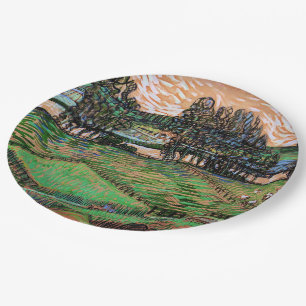 Landschaft mit Brücke über die Oise Pappteller