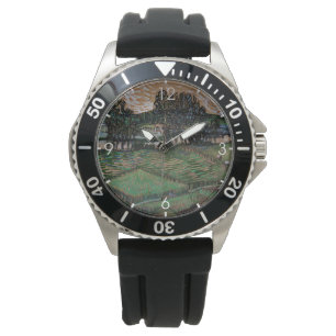 Landschaft mit Brücke über die Oise (van Gogh) Armbanduhr