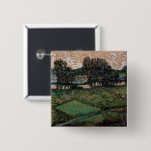 Landschaft mit Brücke über die Oise (van Gogh) Button (Vorne & Hinten)