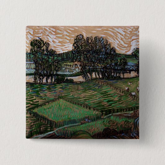 Landschaft mit Brücke über die Oise (van Gogh) Button (Vorderseite)