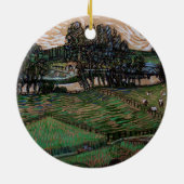 Landschaft mit Brücke über die Oise (van Gogh) Keramik Ornament (Hinten)