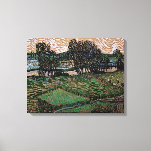 Landschaft mit Brücke über die Oise (van Gogh) Leinwanddruck (Vorderseite)
