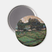 Landschaft mit Brücke über die Oise (van Gogh) Magnet (Vorderseite/Rückseite)