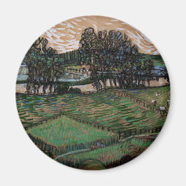 Landschaft mit Brücke über die Oise (van Gogh) Magnet