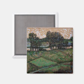 Landschaft mit Brücke über die Oise (van Gogh) Magnet (Vorderseite/Rückseite)