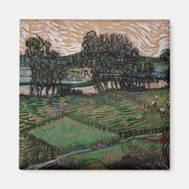 Landschaft mit Brücke über die Oise (van Gogh) Magnet