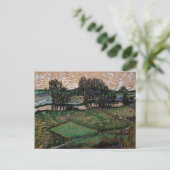 Landschaft mit Brücke über die Oise (van Gogh) Postkarte (Stehend Vorderseite)