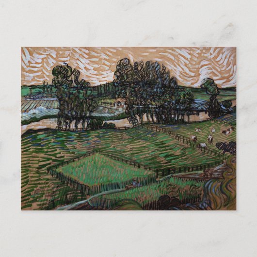 Landschaft mit Brücke über die Oise (van Gogh) Postkarte (Vorderseite)